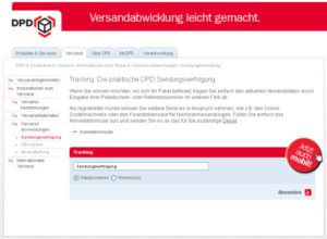 Sendungsverfolgung per DPD