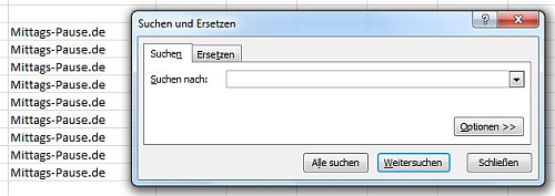 Ersetzen-Funktion bei Excel