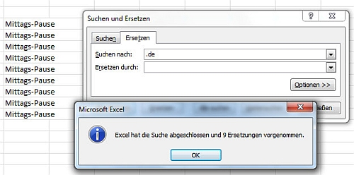 Ersetzen-Funktion bei Excel