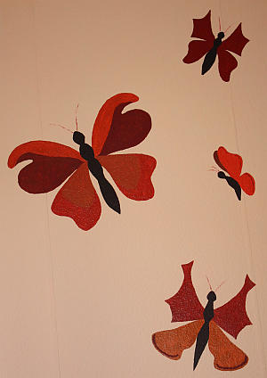 Schmetterlinge auf Wand