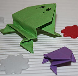 Origami Frosch Falten Hüpfende Papierfrösche Basteln